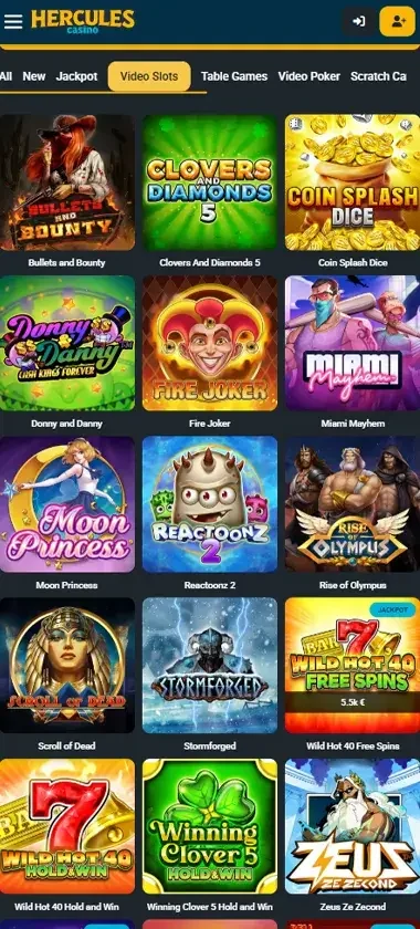 Hercules Casino को मोबाइल संस्करणमा स्लट